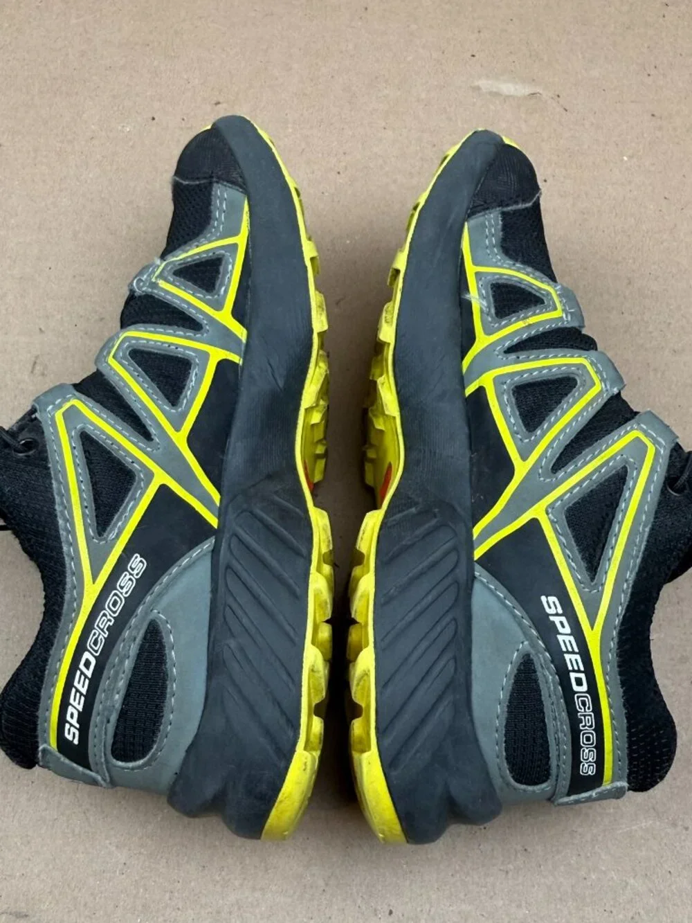 Kids' Salomon Speedcross Trail Running Shoes Black Yellow Size 13K